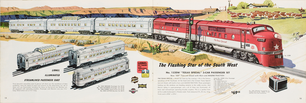 catalog page from Lionel trains