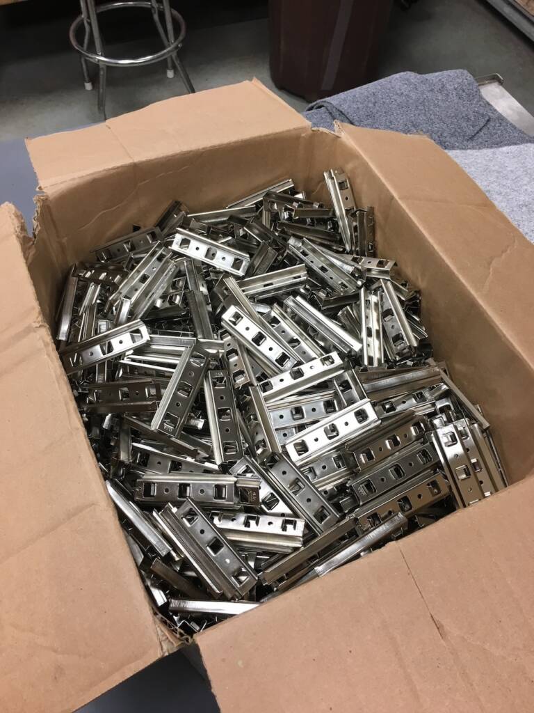 box of metal ties