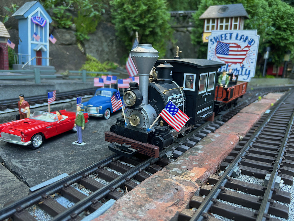 patriotic train during parade