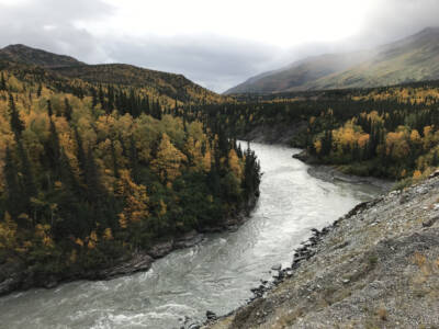 river gorge next to train tracks.