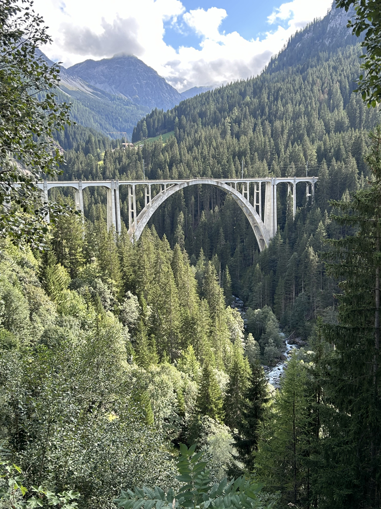 Spectacular bridge in mountains