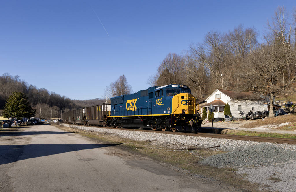 CSX locomotive with coal train