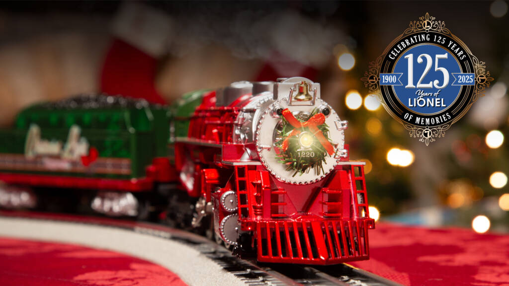 Christmas toy train under the tree