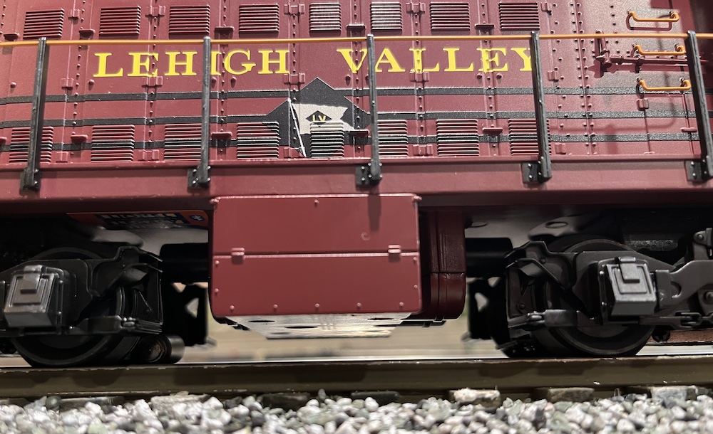 side of model locomotive