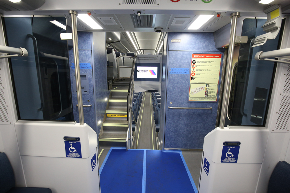 Interior of commuter railcar