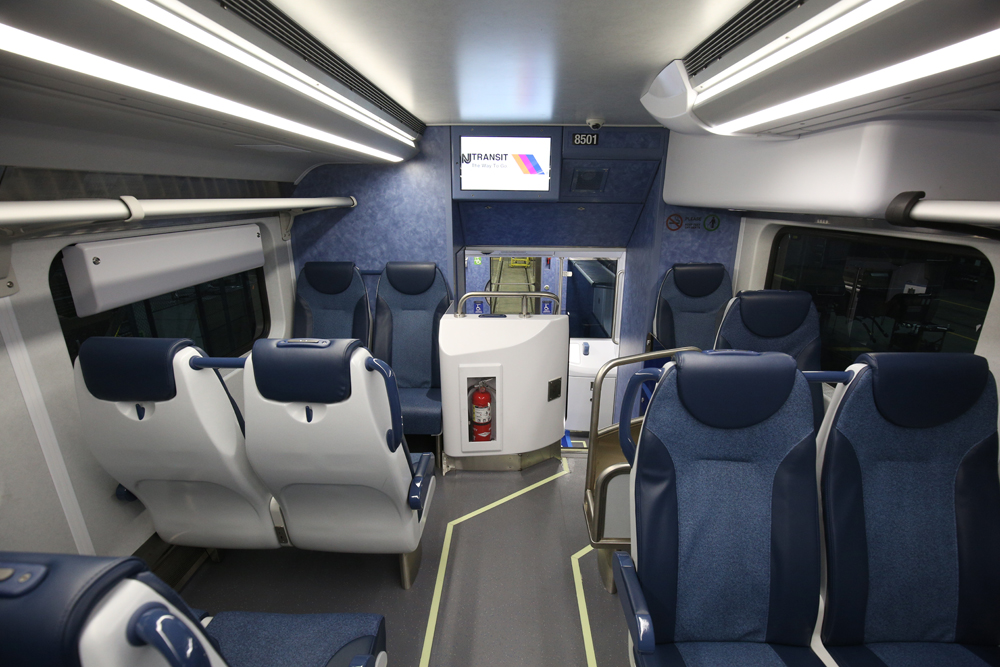 Interior of commuter railcar