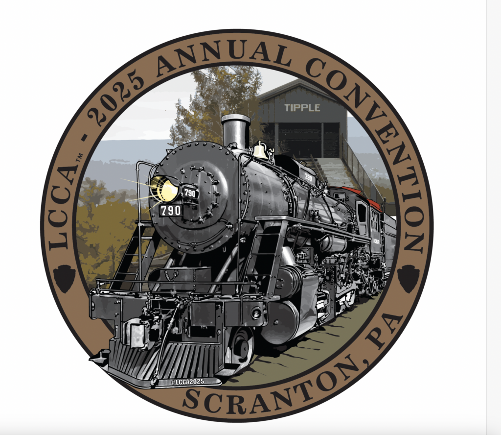 round logo with locomotive in the middle