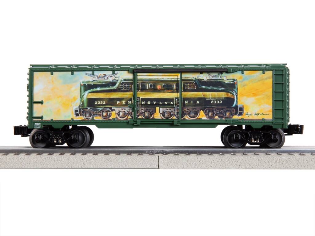 boxcar with locomotive design on side