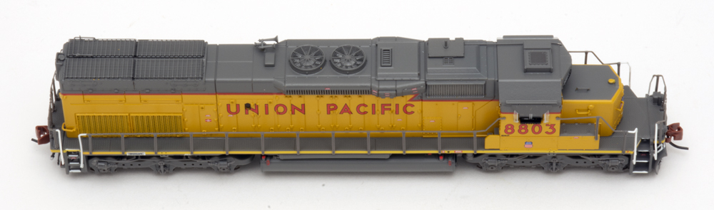 Color photo showing roof of N scale diesel locomotive.