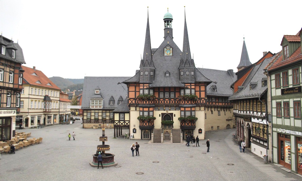 Ornate buildings in German city