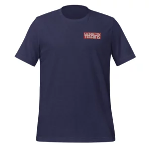 dark blue t-shirt with logo