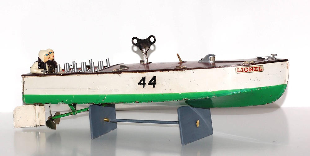 toy boat on stand