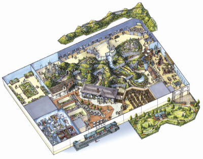 A cross section illustration of EnterTRAINment Junction