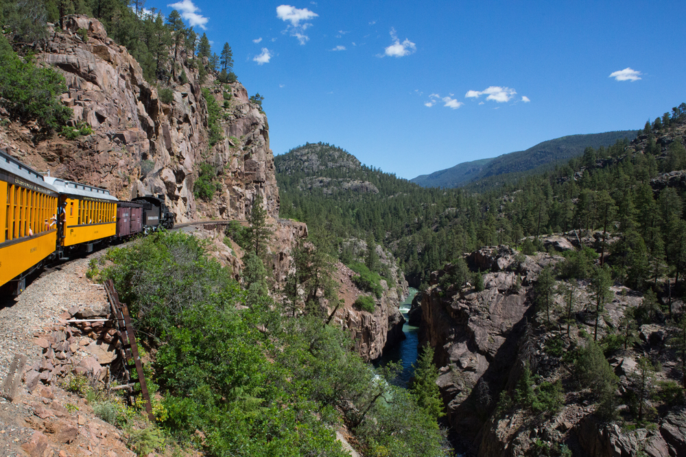 train in mountains