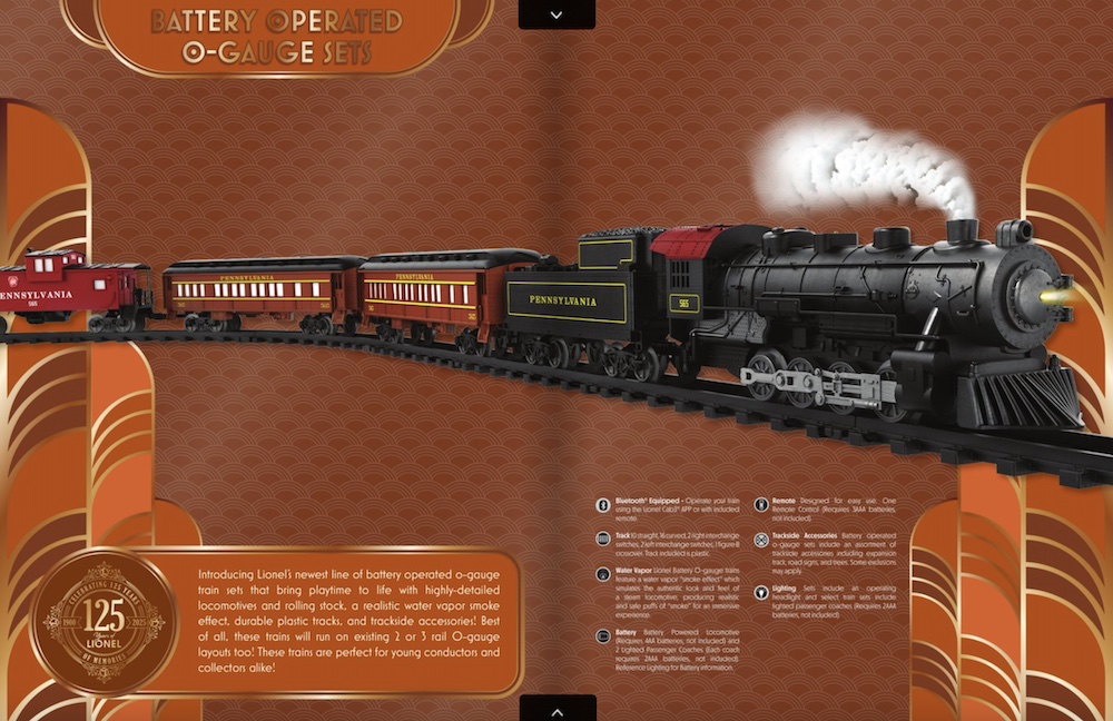 Screenshot of pages from Lionel 2025 Volume 1 catalog