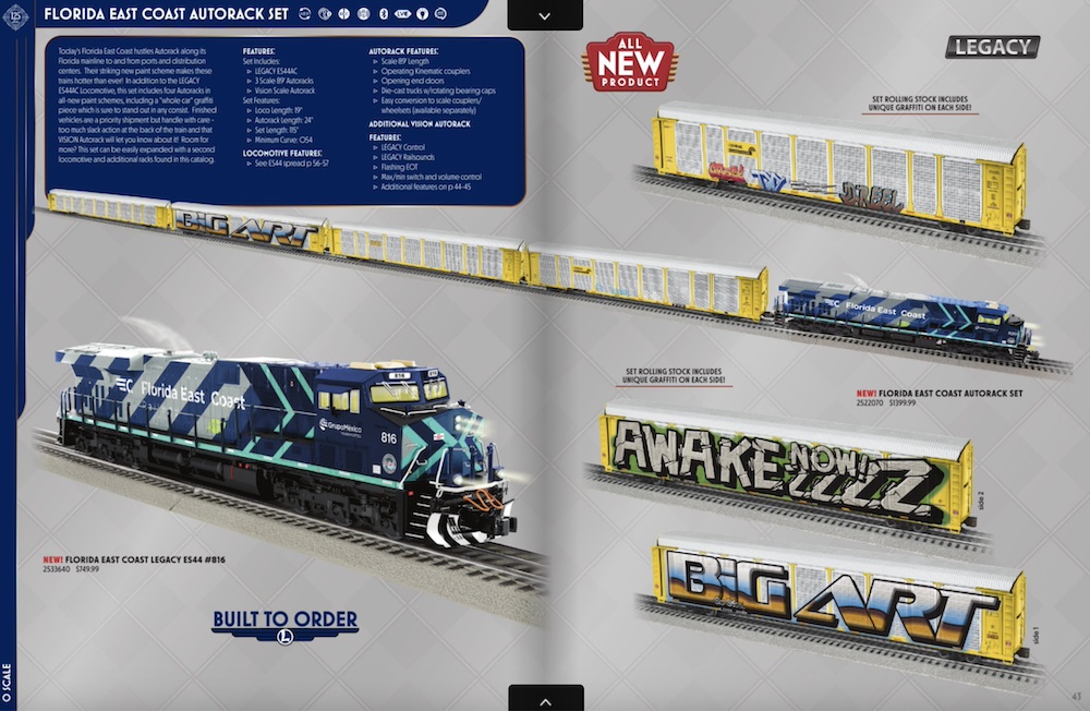 Screenshot of pages from Lionel 2025 Volume 1 catalog