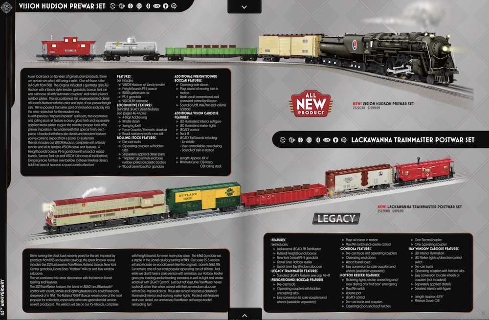 Screenshot of pages from Lionel 2025 Volume 1 catalog