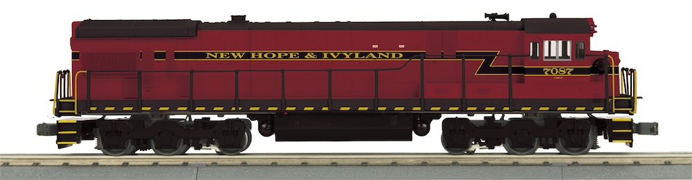 drawing of maroon model locomotive