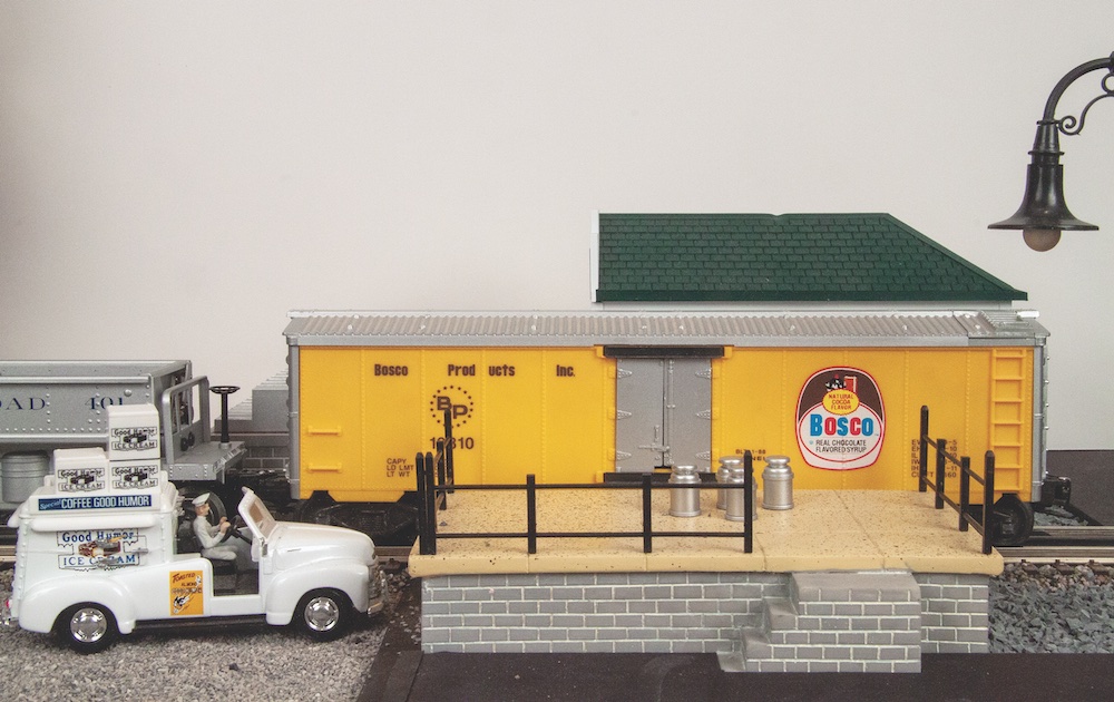 yellow refrigerator car on layout