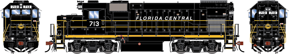 Artwork showing diesel locomotive in black and yellow paint.