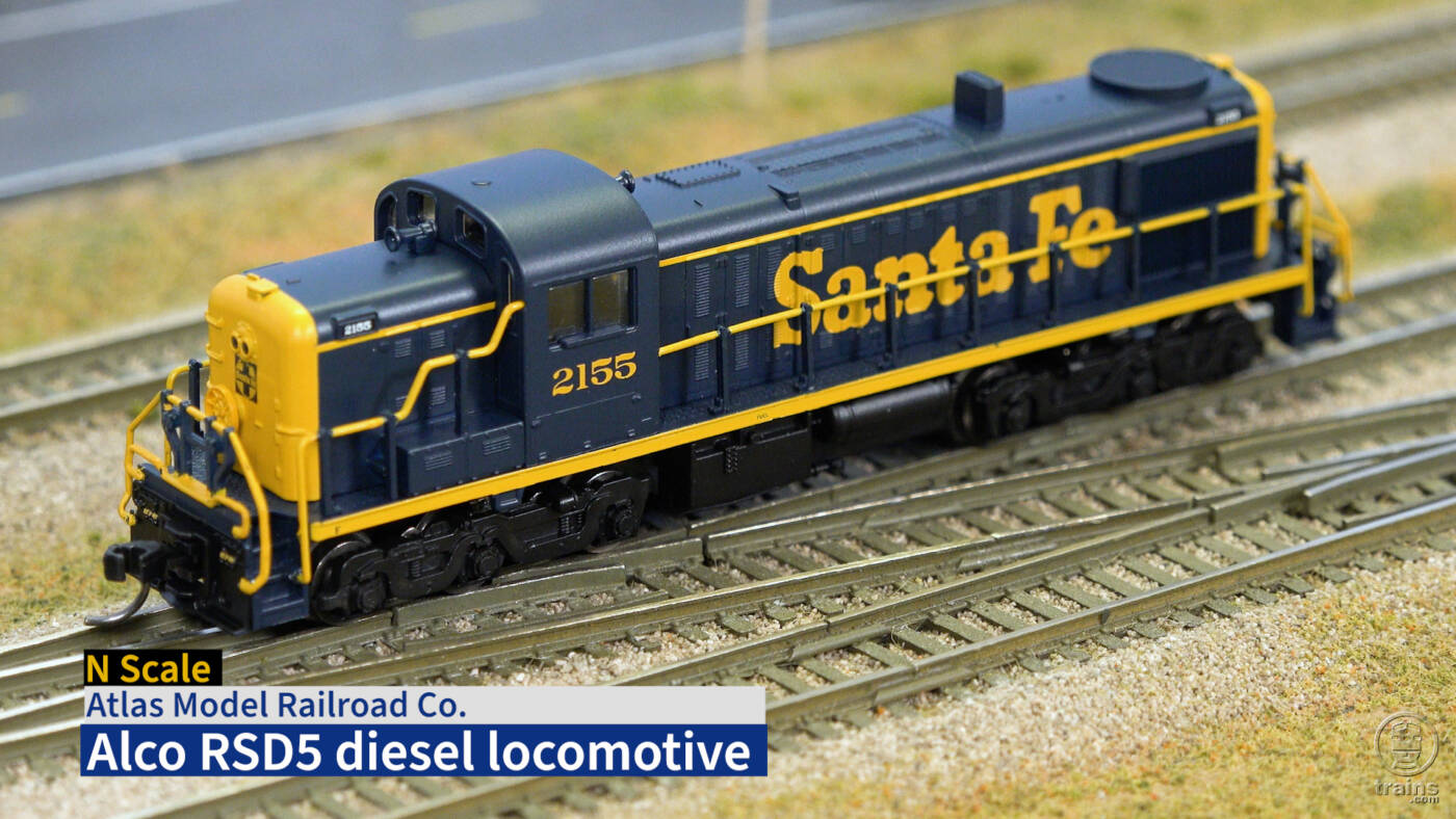 Screen capture from video showing N scale diesel and product description.