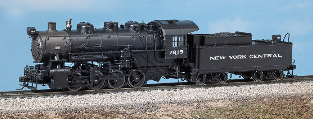 Color photo of HO scale steam switcher on scenicked base