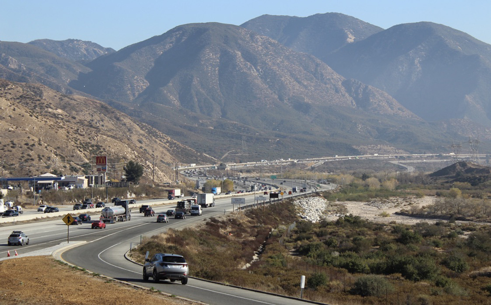 Multilane highway in California mountains