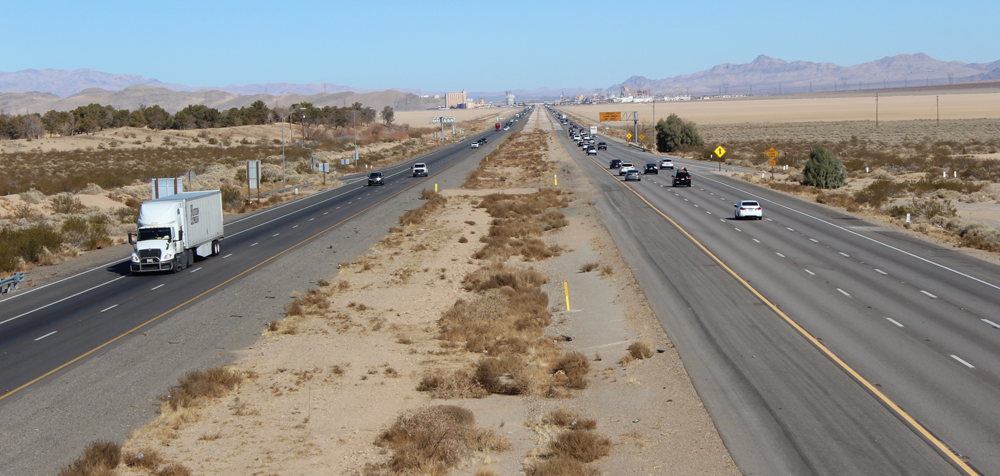 Highway with broad center divider