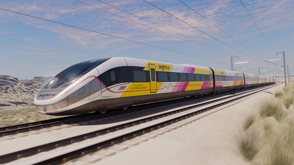 Rendering of Brightline West trainset