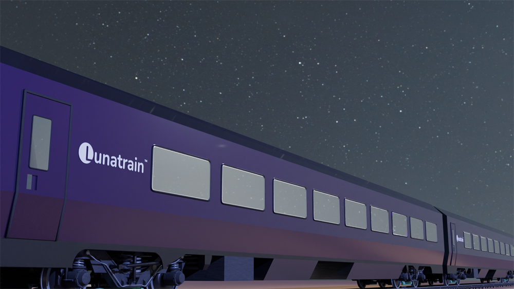 Illustration of purple passenger cars