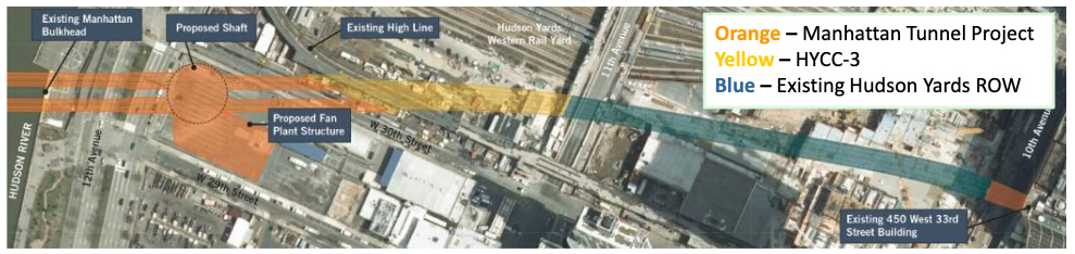 Aerial view of tunnel project