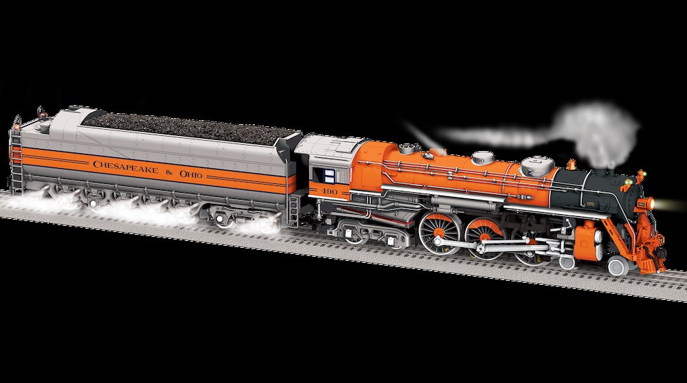 black and orange model steam locomotive