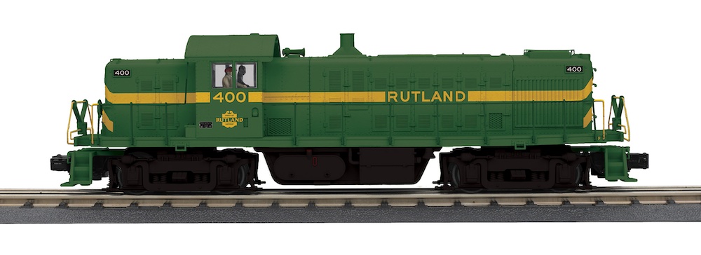 green and yellow model locomotive