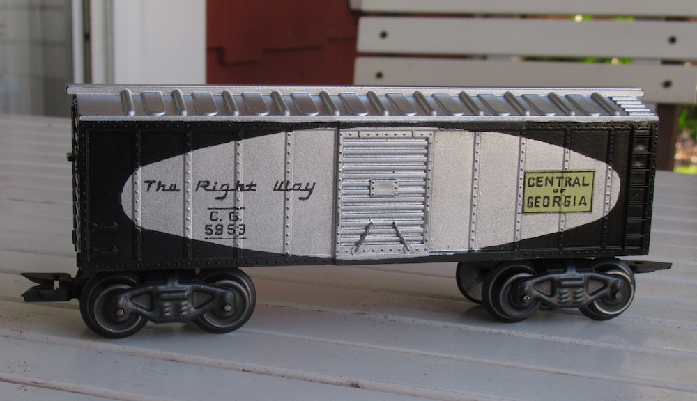 silver and black boxcar