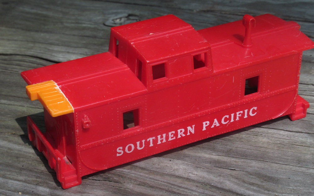 red model caboose with repair