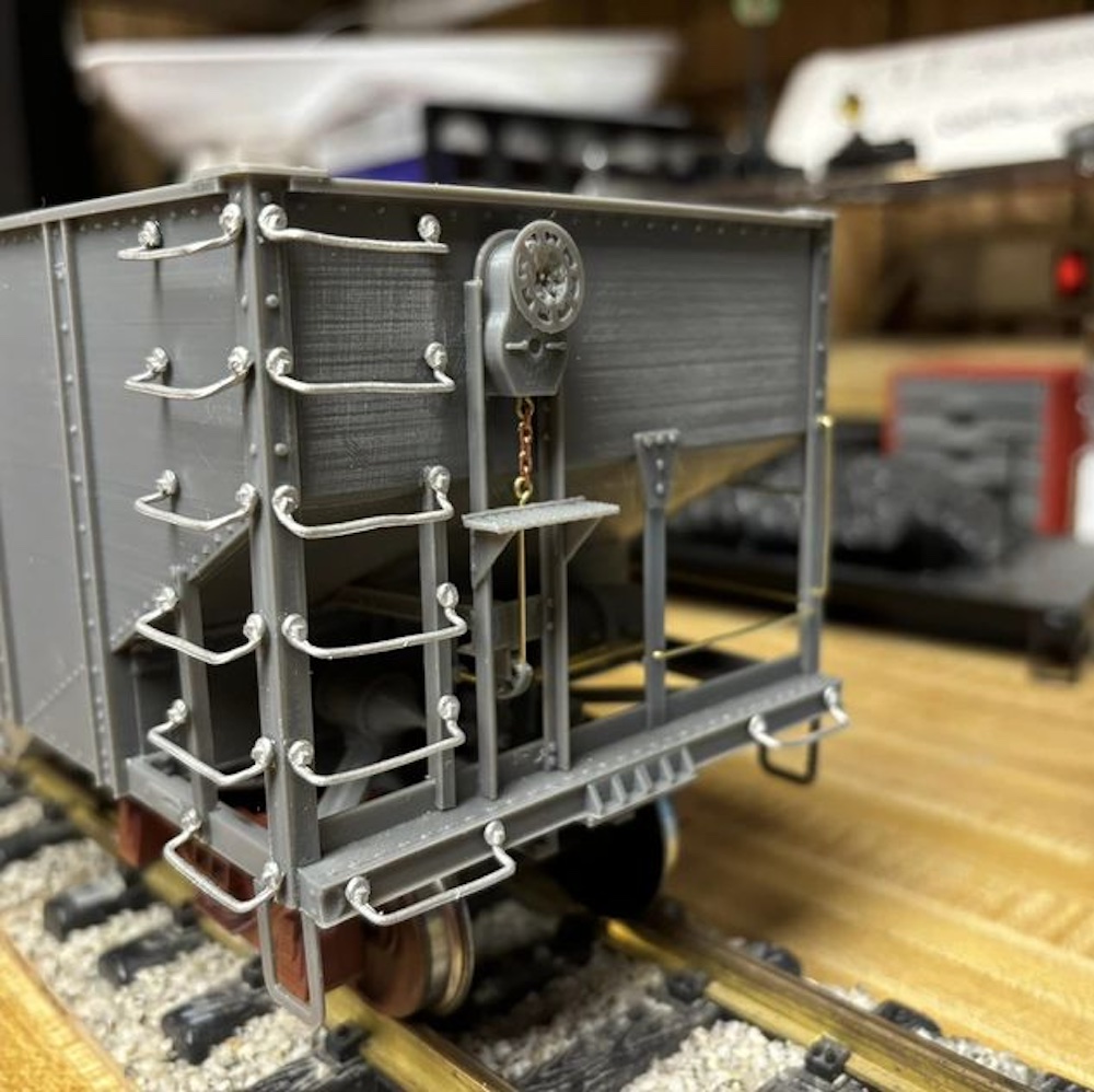 close up of scratchbuilt hopper model