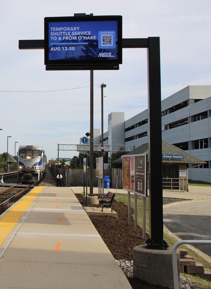 Digital sign at station platform